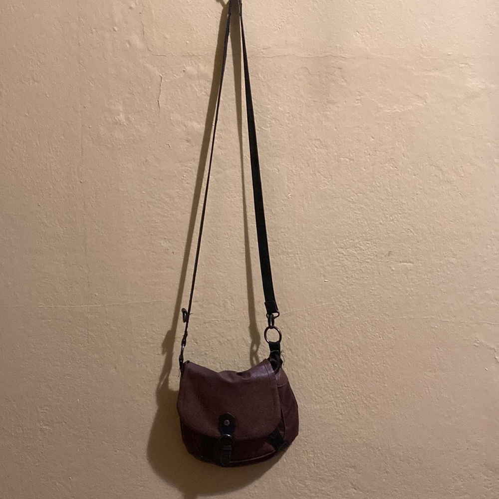 Brown and black purse